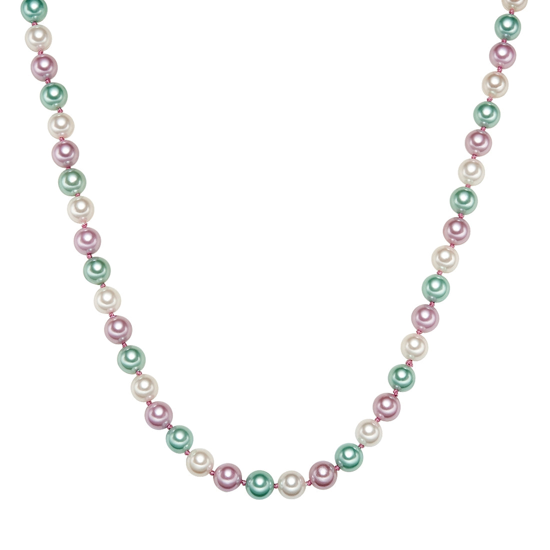 Kette Sterling Silber Muschelkernperle multicolor