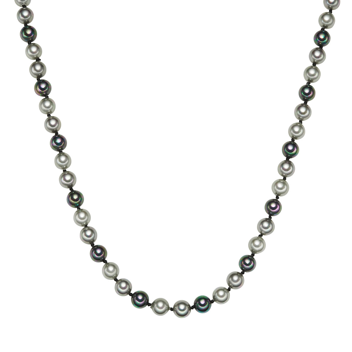 Kette Sterling Silber Muschelkernperle multicolor