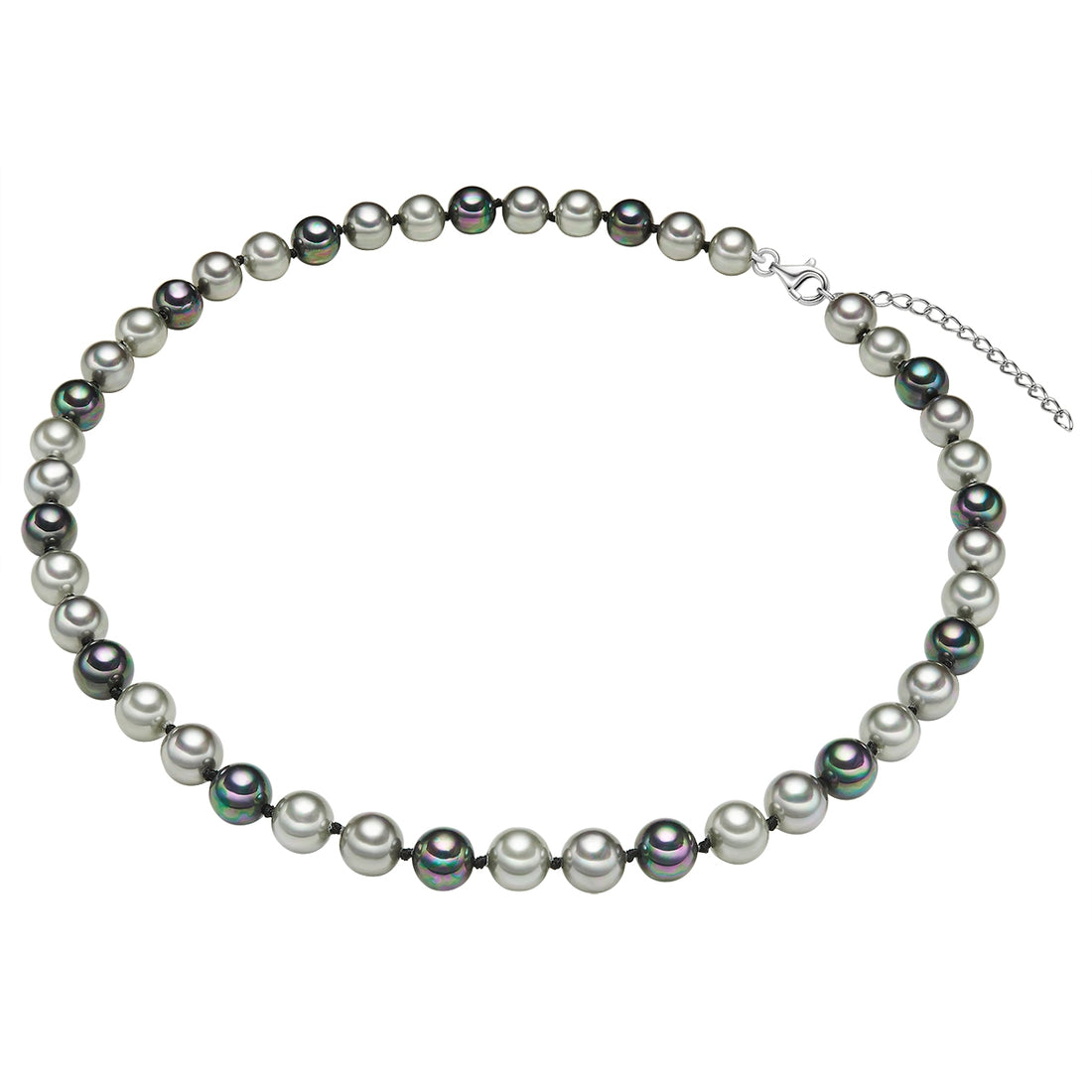 Kette Sterling Silber Muschelkernperle multicolor
