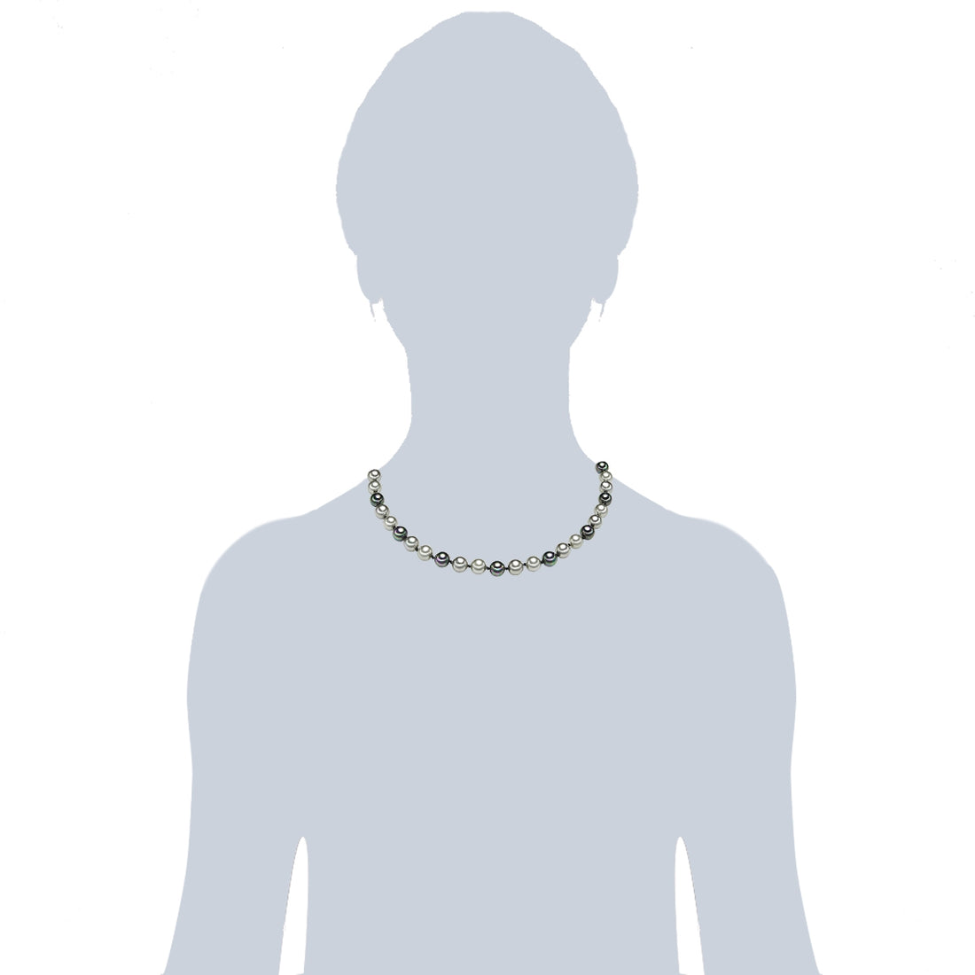 Kette Sterling Silber Muschelkernperle multicolor