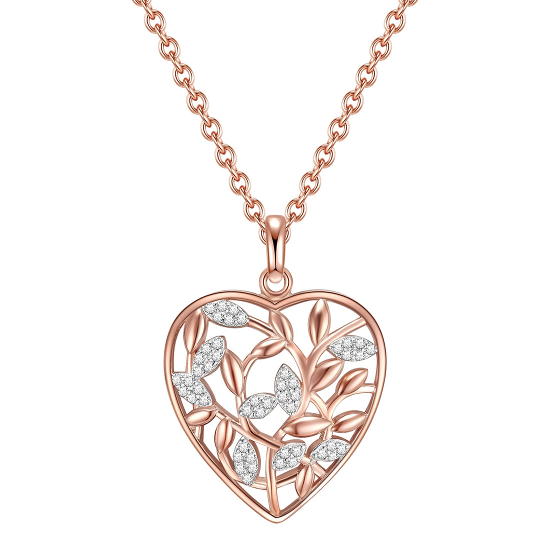 Kette mit Anhänger Sterling Silber roségold Zirkonia weiß