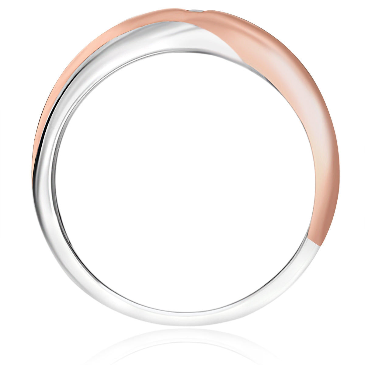 Ring Sterling Silber bicolor Diamant weiß