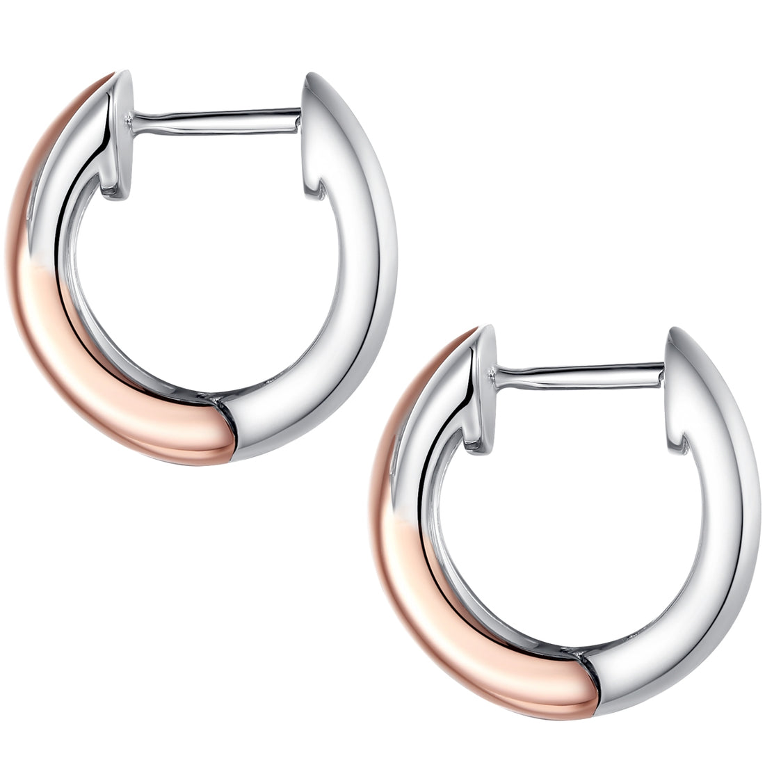 Klappcreolen Sterling Silber bicolor Diamant weiß