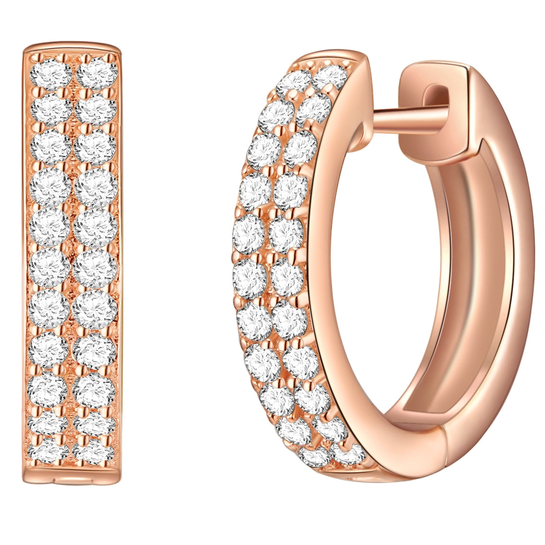 Klappcreolen Sterling Silber roségold Zirkonia weiß
