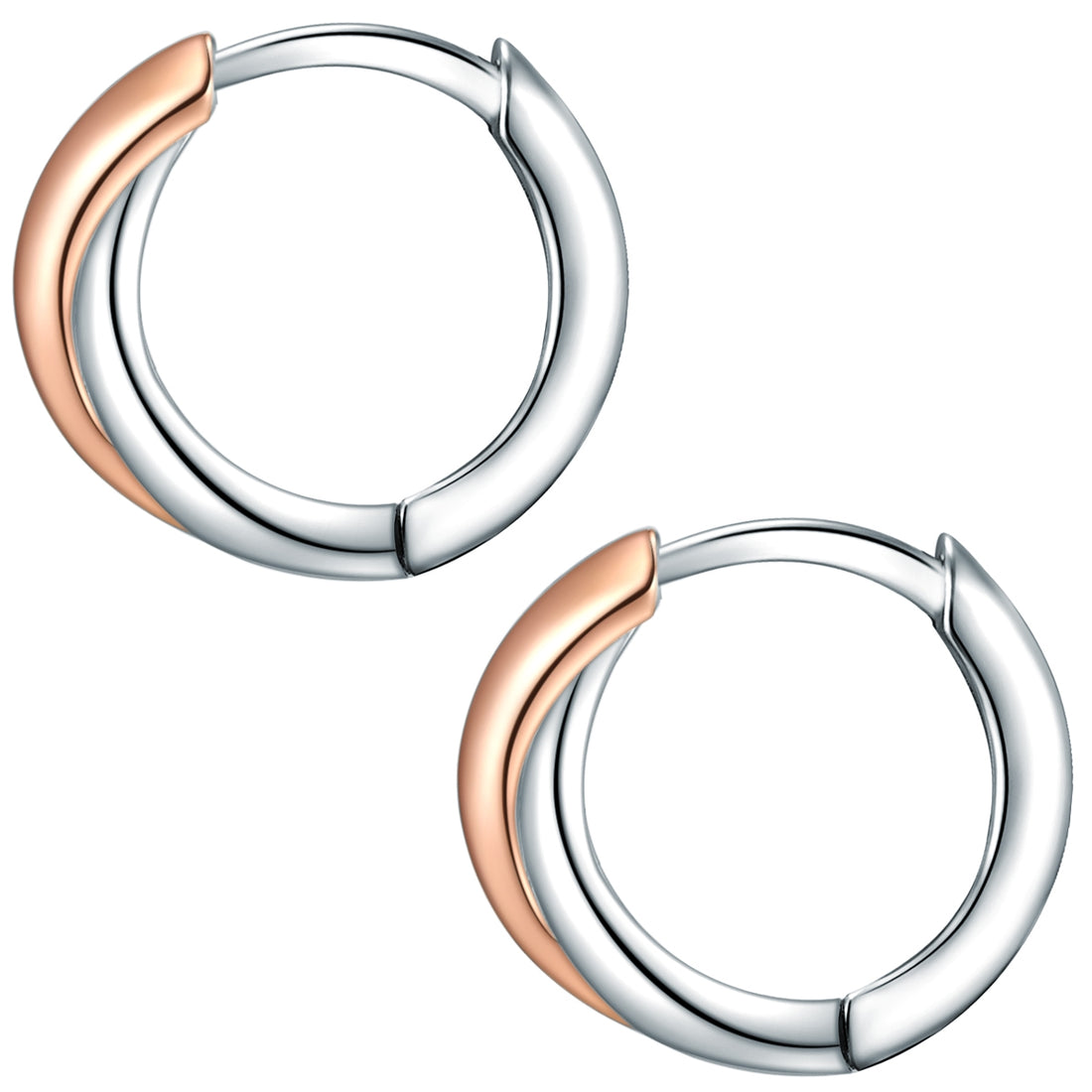 Klappcreolen Sterling Silber bicolor