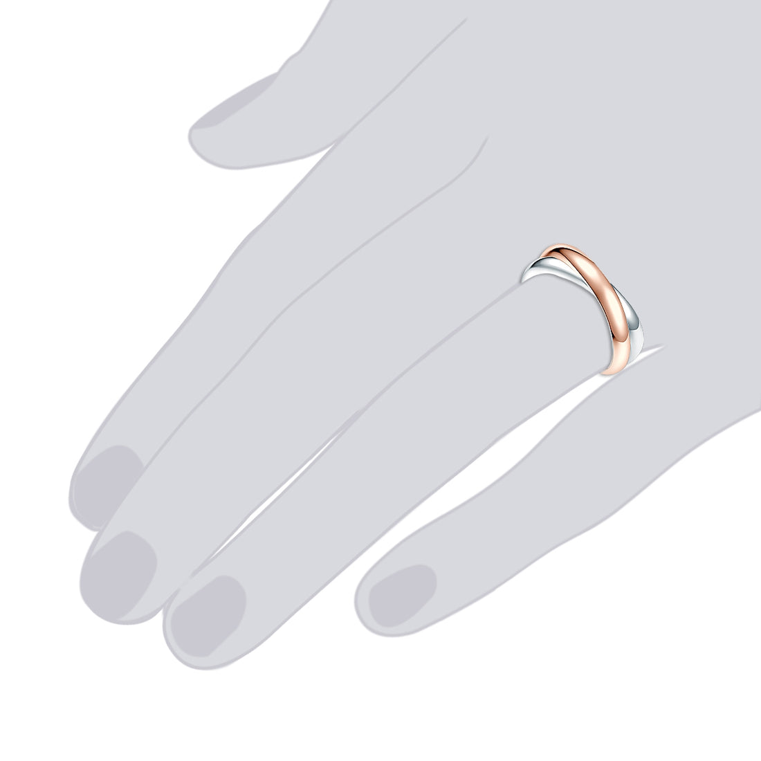Ring Sterling Silber bicolor