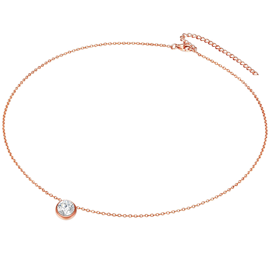 Set (Kette+Ohrstecker) Sterling Silber roségold verziert mit Kristallen von Swarovski® weiß