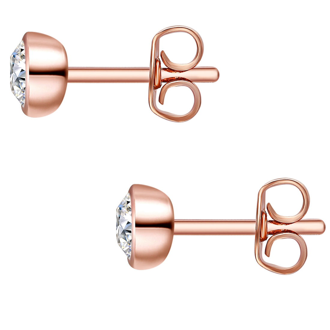 Set (Kette+Ohrstecker) Sterling Silber roségold verziert mit Kristallen von Swarovski® weiß