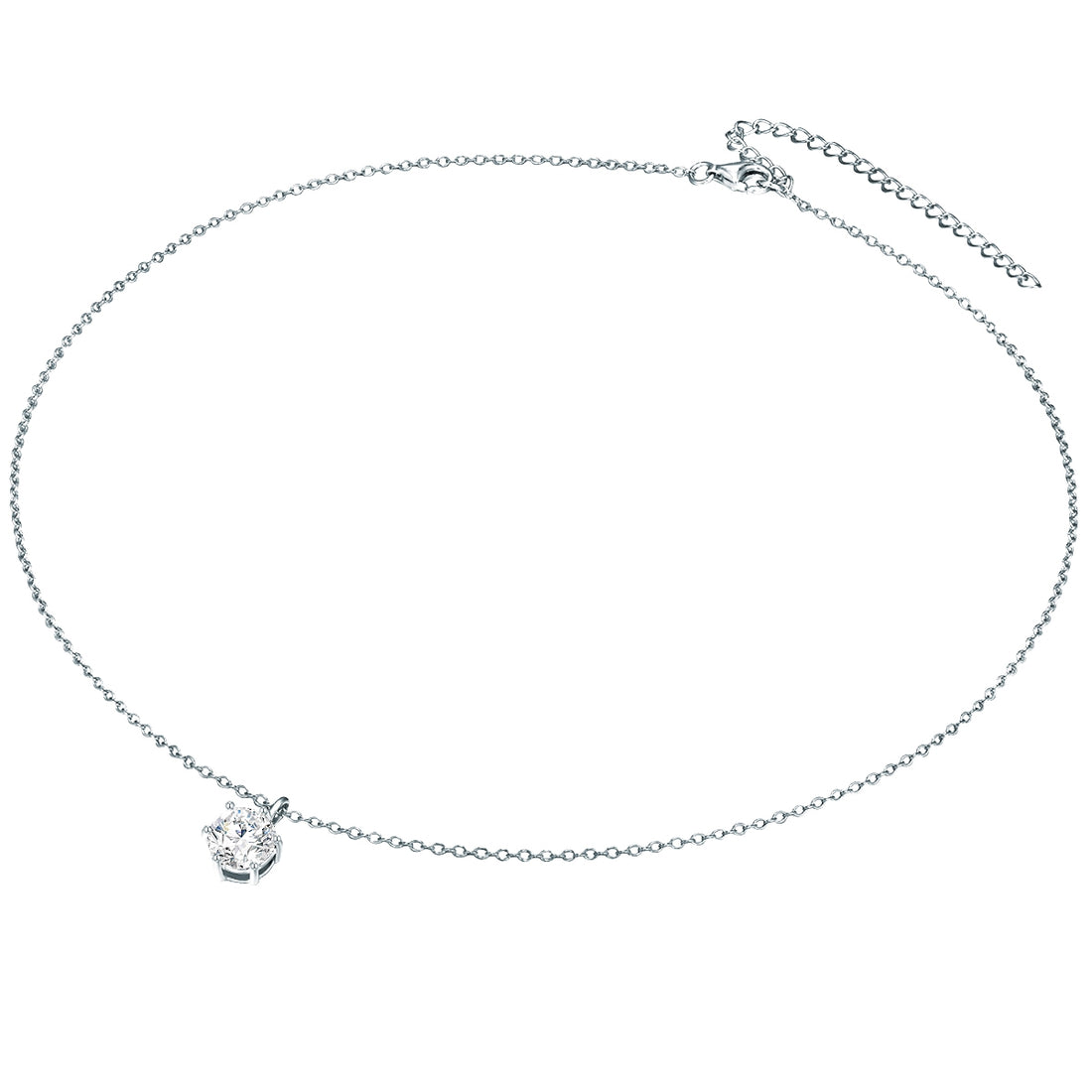 Set (Kette+Ohrstecker) Sterling Silber verziert mit Kristallen von Swarovski® weiß