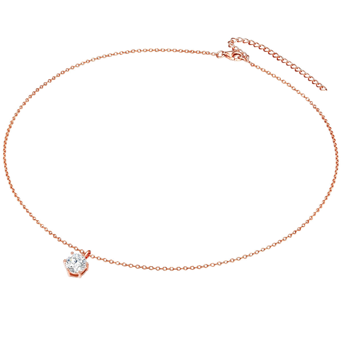Set (Kette+Ohrstecker) Sterling Silber roségold verziert mit Kristallen von Swarovski® weiß