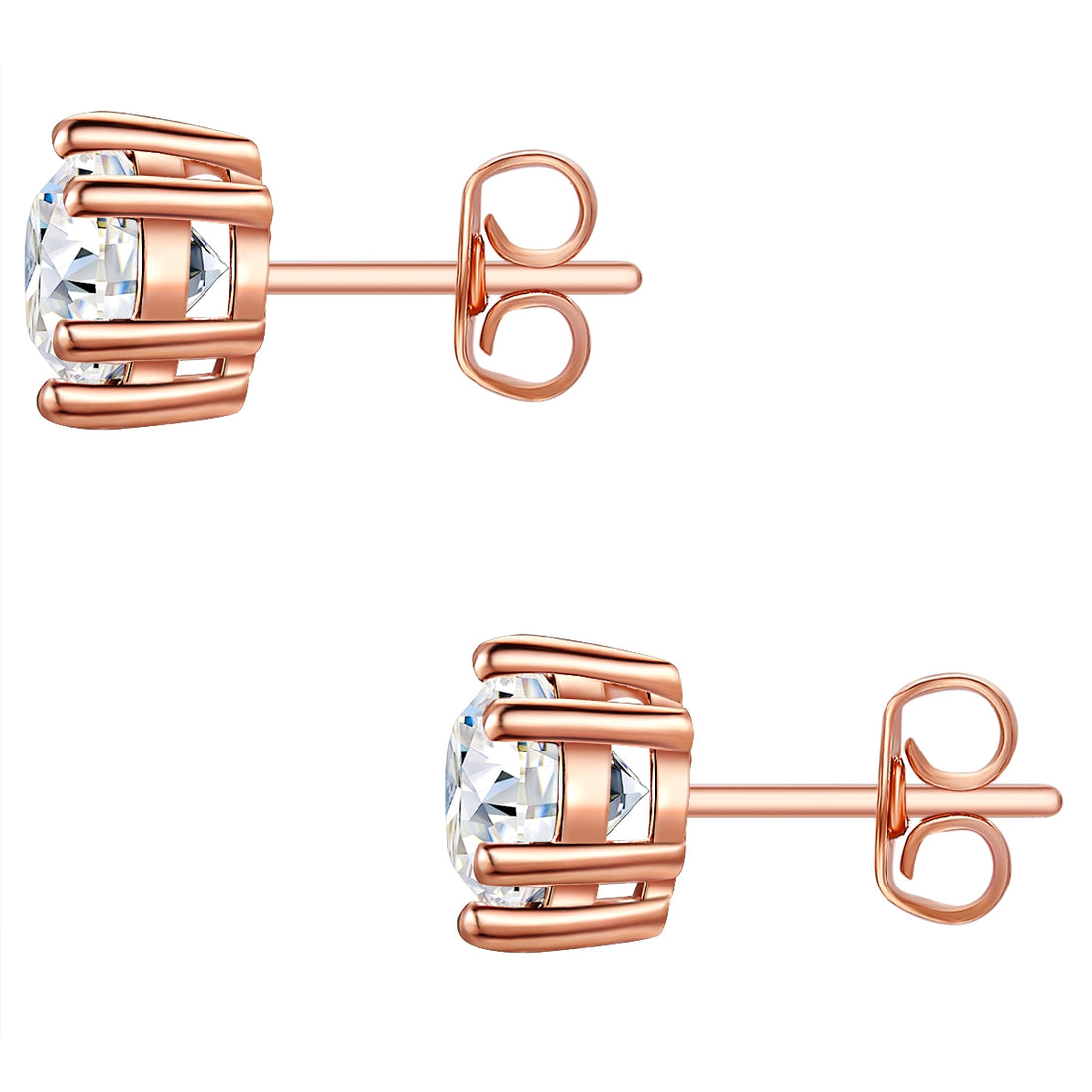Set (Kette+Ohrstecker) Sterling Silber roségold verziert mit Kristallen von Swarovski® weiß