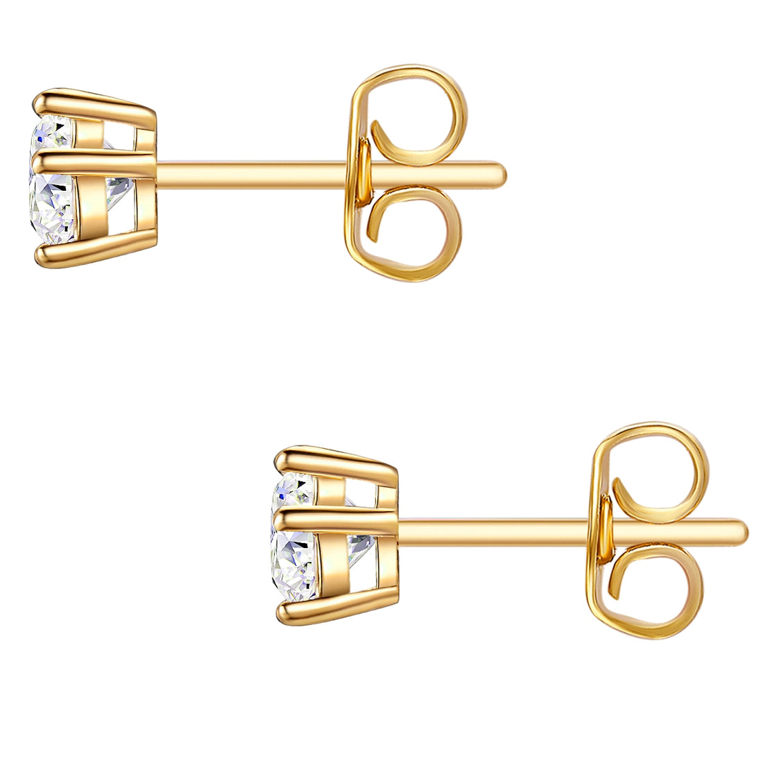 Set (Kette+Ohrstecker) Sterling Silber gelbgold verziert mit Kristallen von Swarovski® weiß