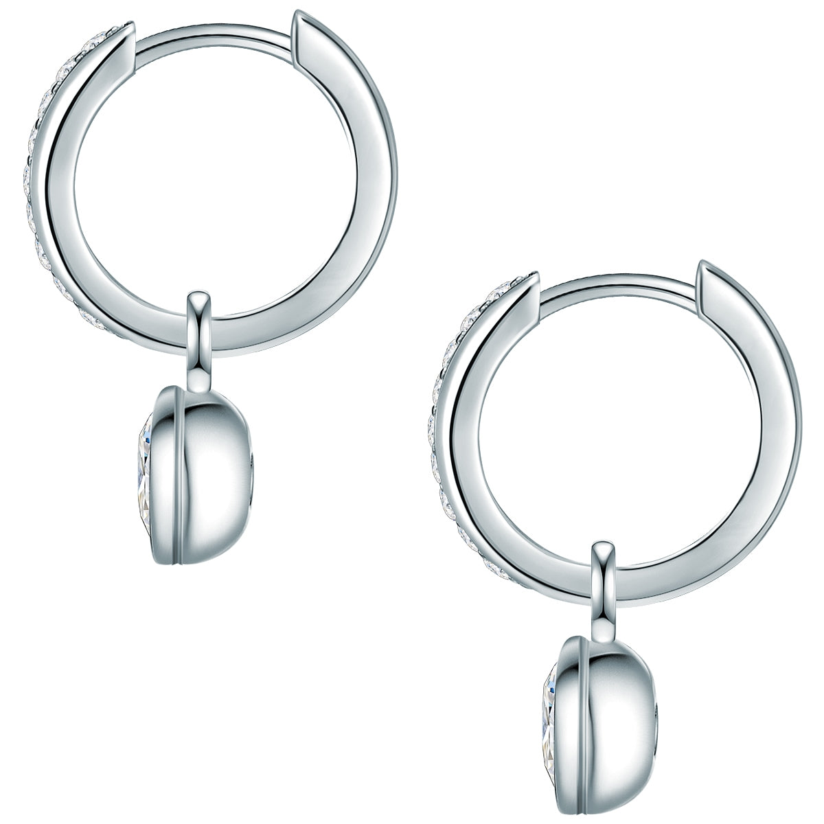 Creolen Sterling Silber Zirkonia weiß