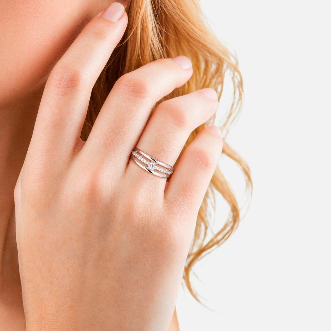 Ring Sterling Silber Zirkonia weiß