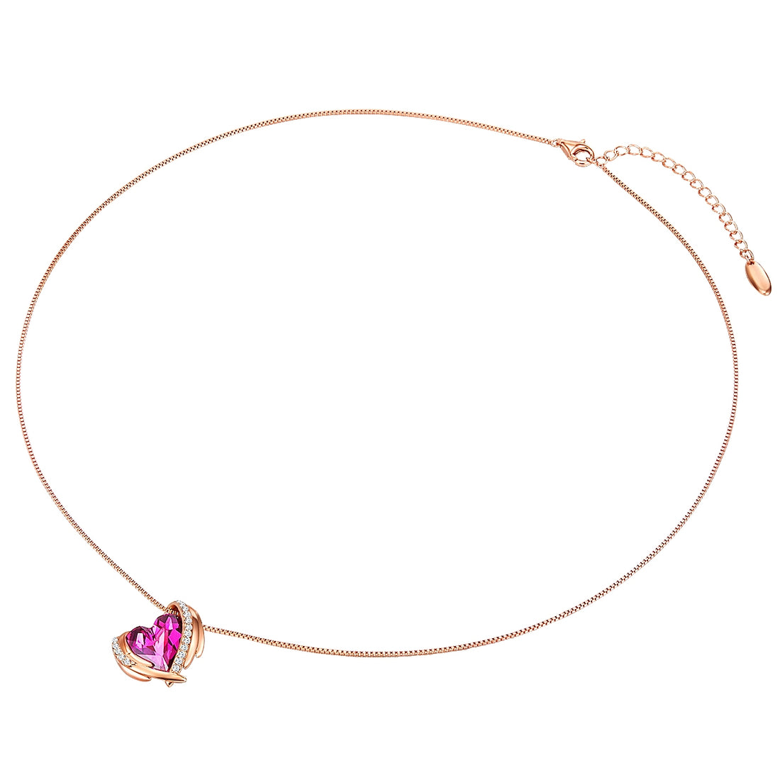 Kette mit Anhänger Sterling Silber roségold verziert mit Kristallen von Swarovski® amethyst weiß