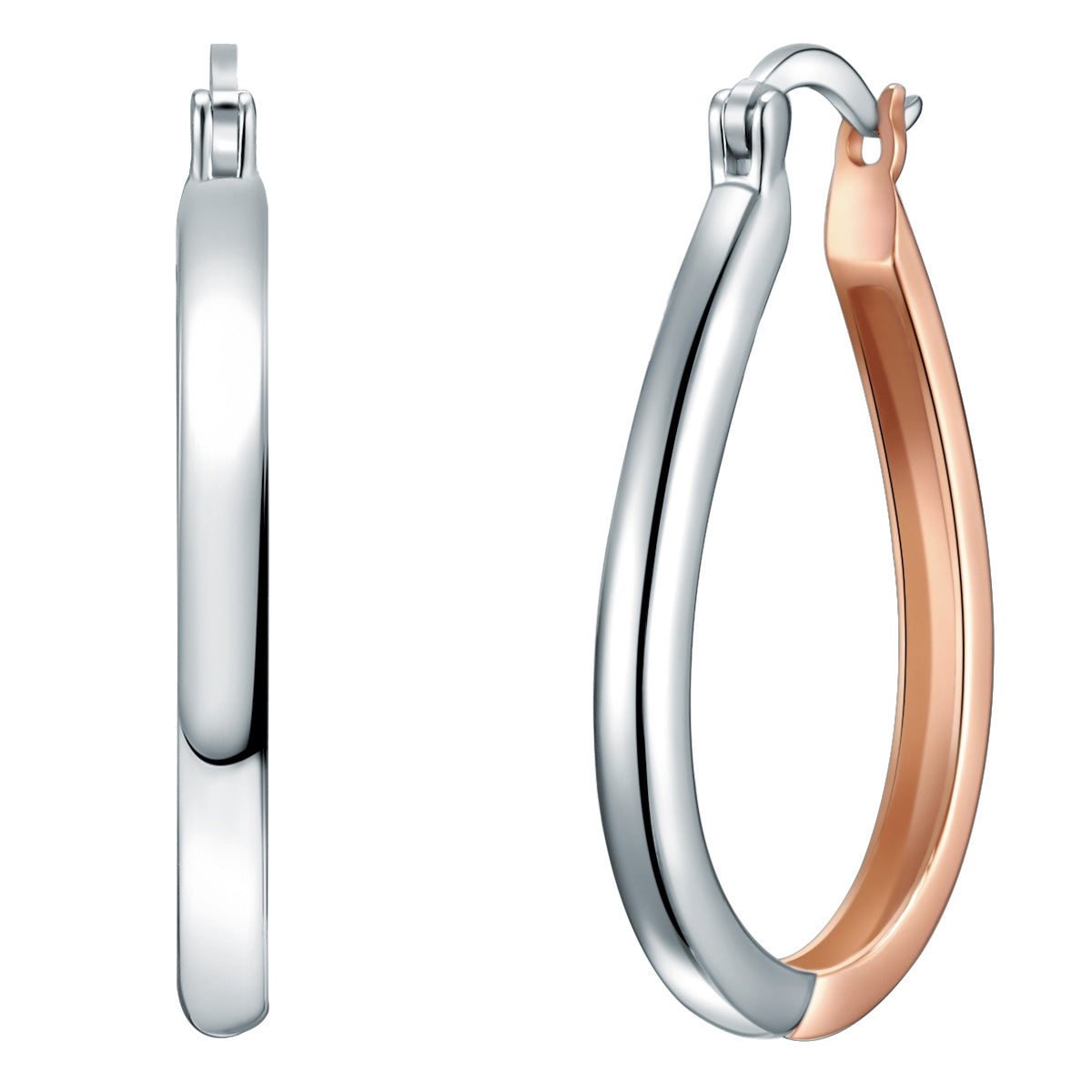 Creolen Sterling Silber bicolor