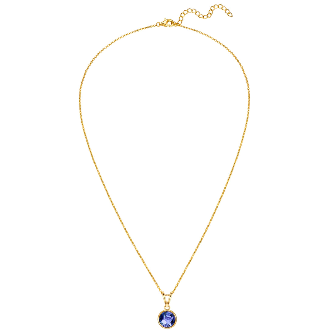 Kette mit Anhänger Sterling Silber gelbgold Zirkonia blau