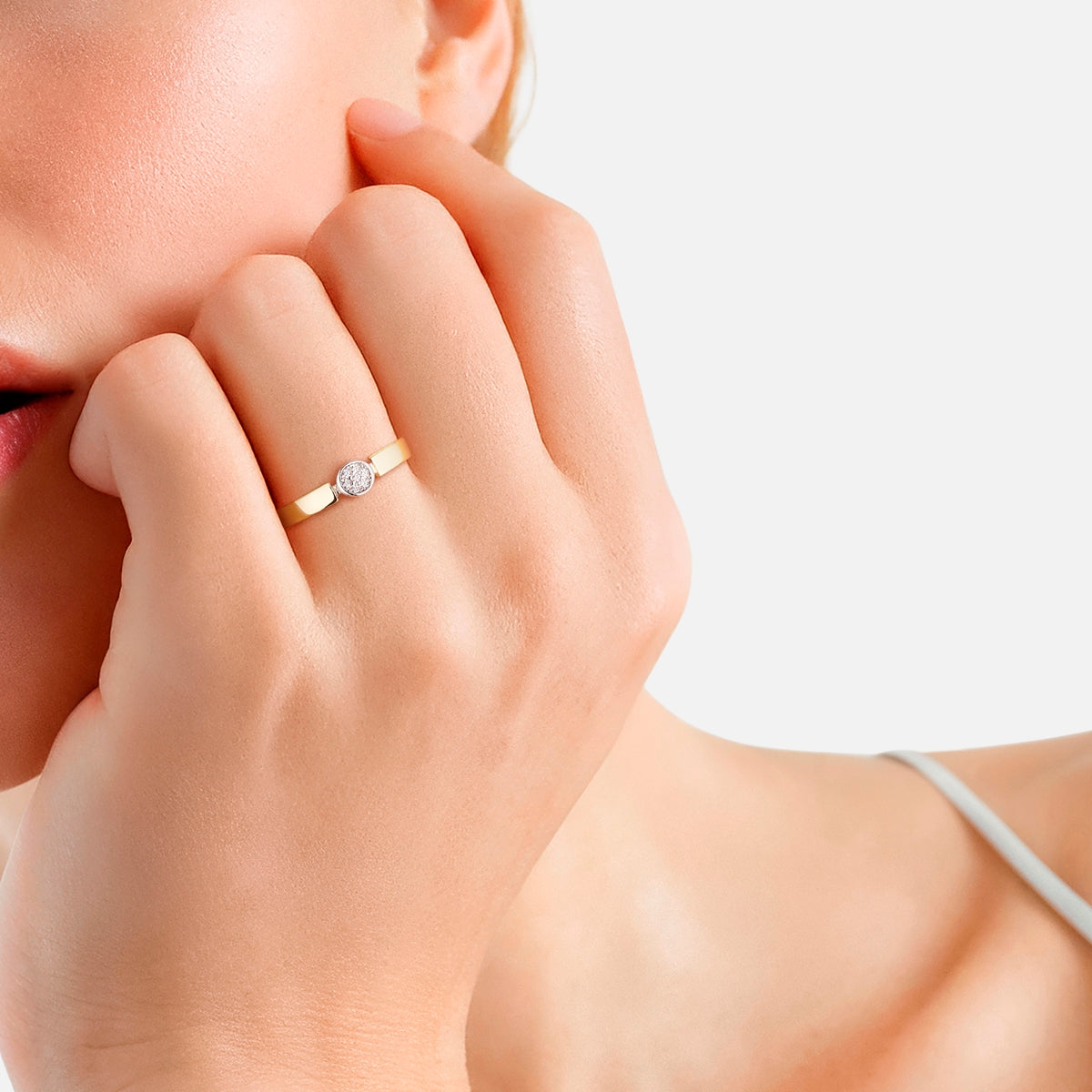 Ring Sterling Silber bicolor Zirkonia weiß