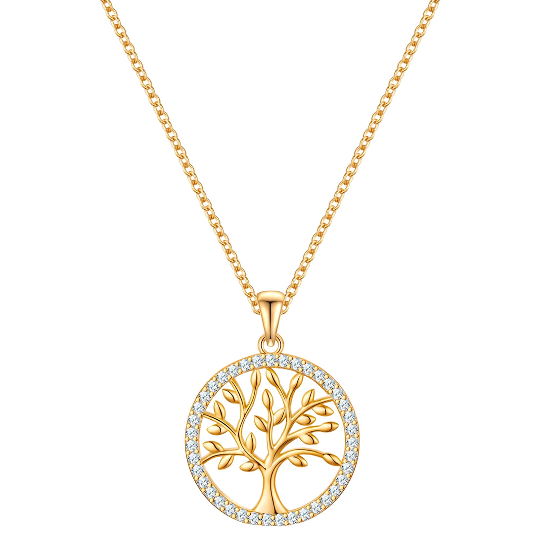 Kette mit Anhänger Sterling Silber gelbgold Zirkonia weiß