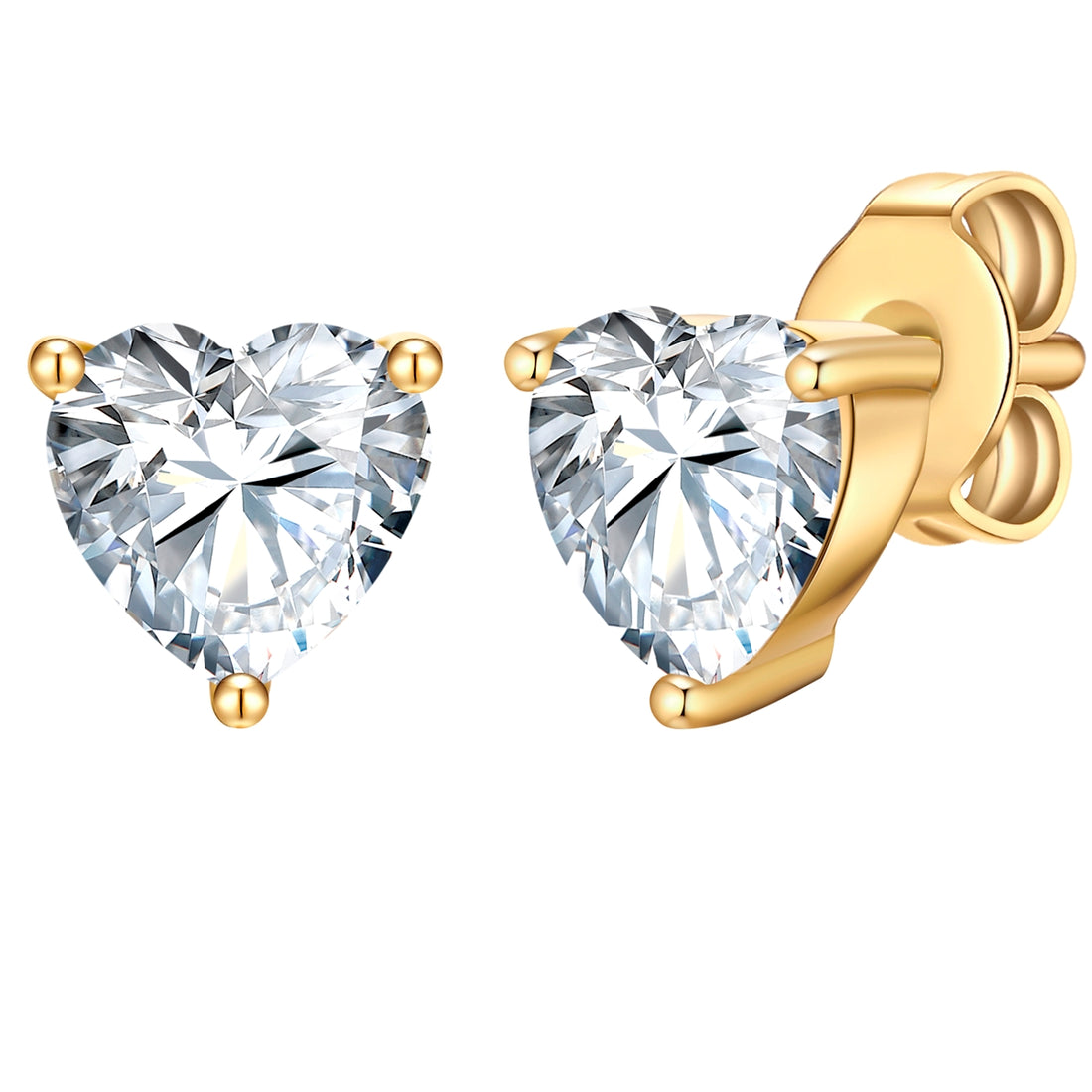Ohrstecker Sterling Silber gelbgold Zirkonia weiß
