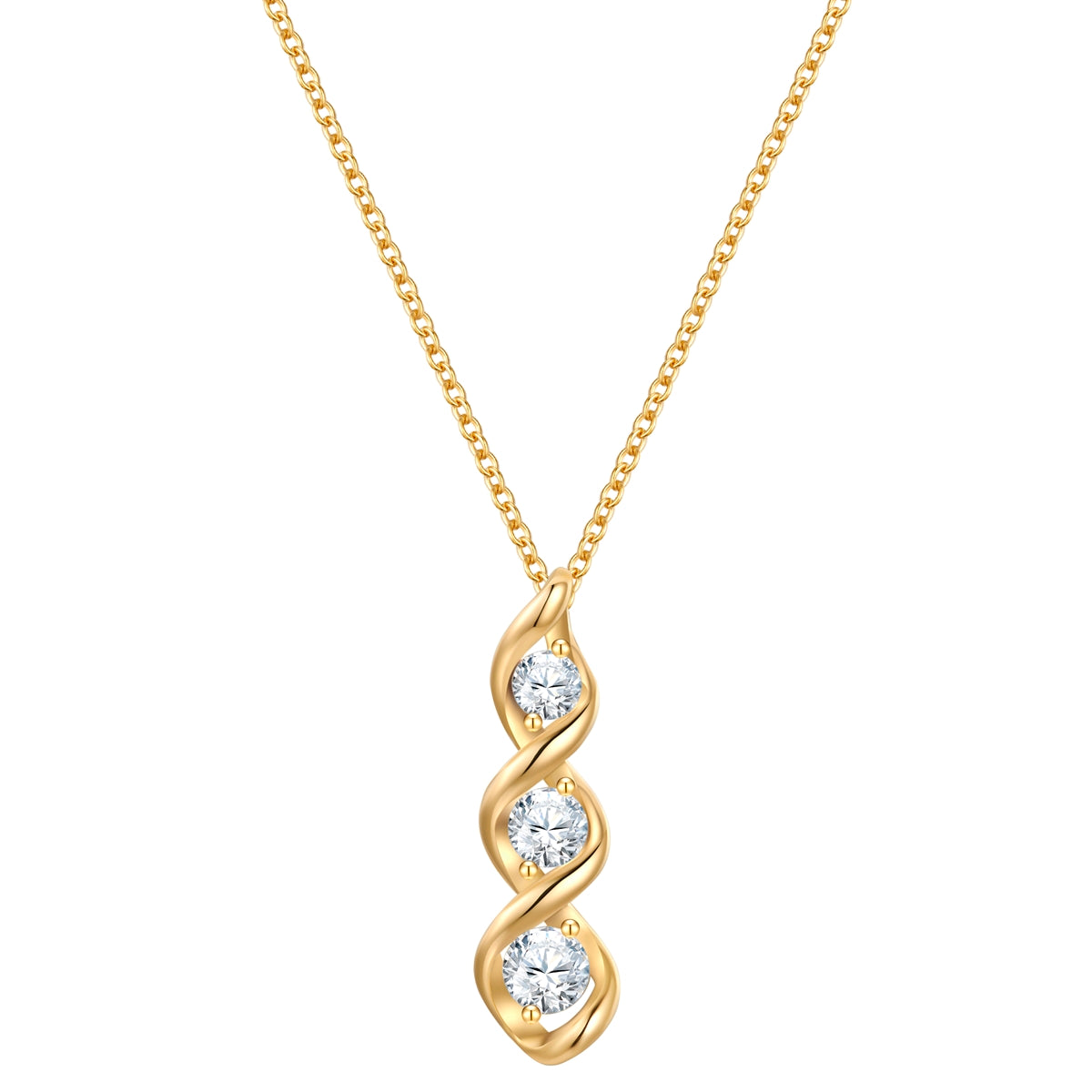 Kette mit Anhänger Sterling Silber gelbgold Zirkonia weiß