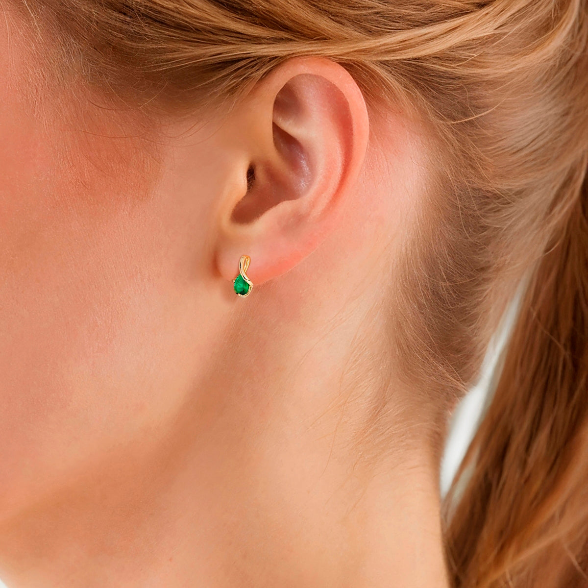 Ohrstecker Sterling Silber gelbgold Zirkonia grün