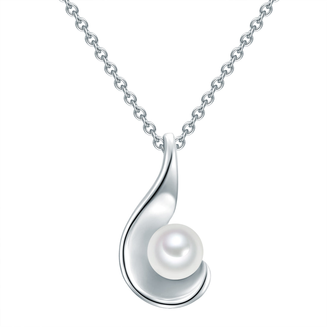 Kette mit Anhänger Sterling Silber Süßwasser-Zuchtperle weiß