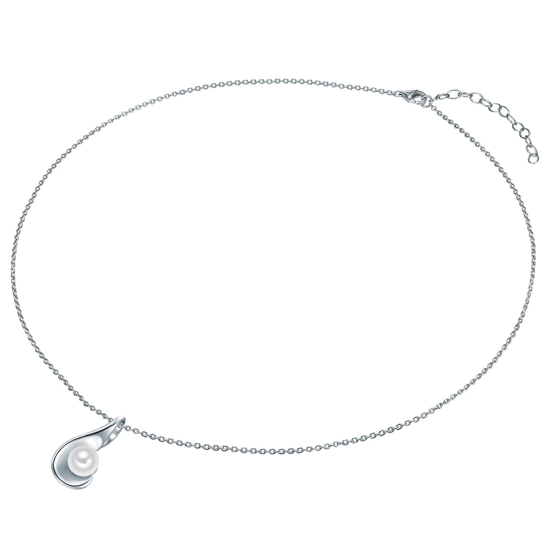 Kette mit Anhänger Sterling Silber Süßwasser-Zuchtperle weiß