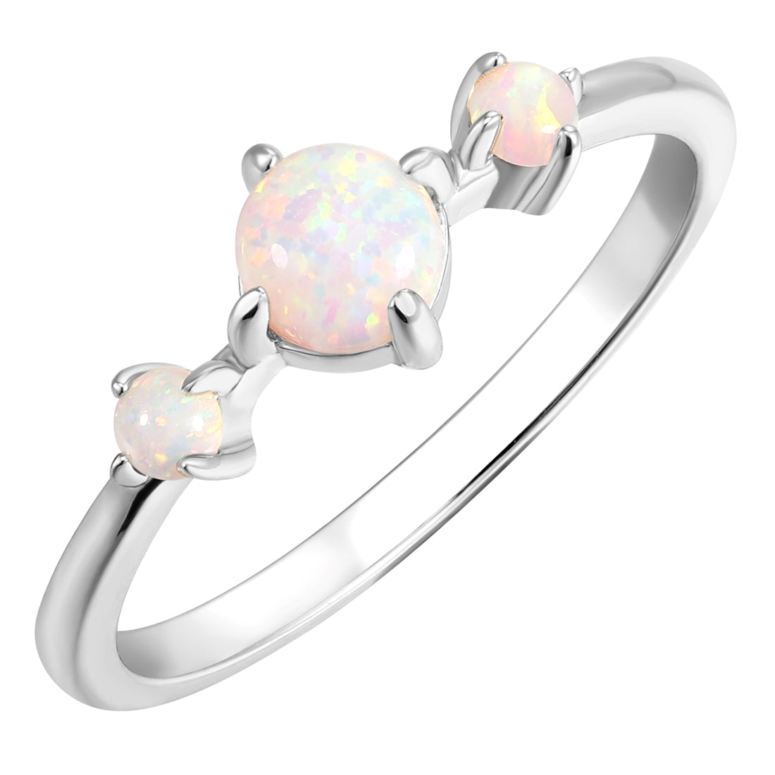 Ring Sterling Silber Opal (synth.) weiß