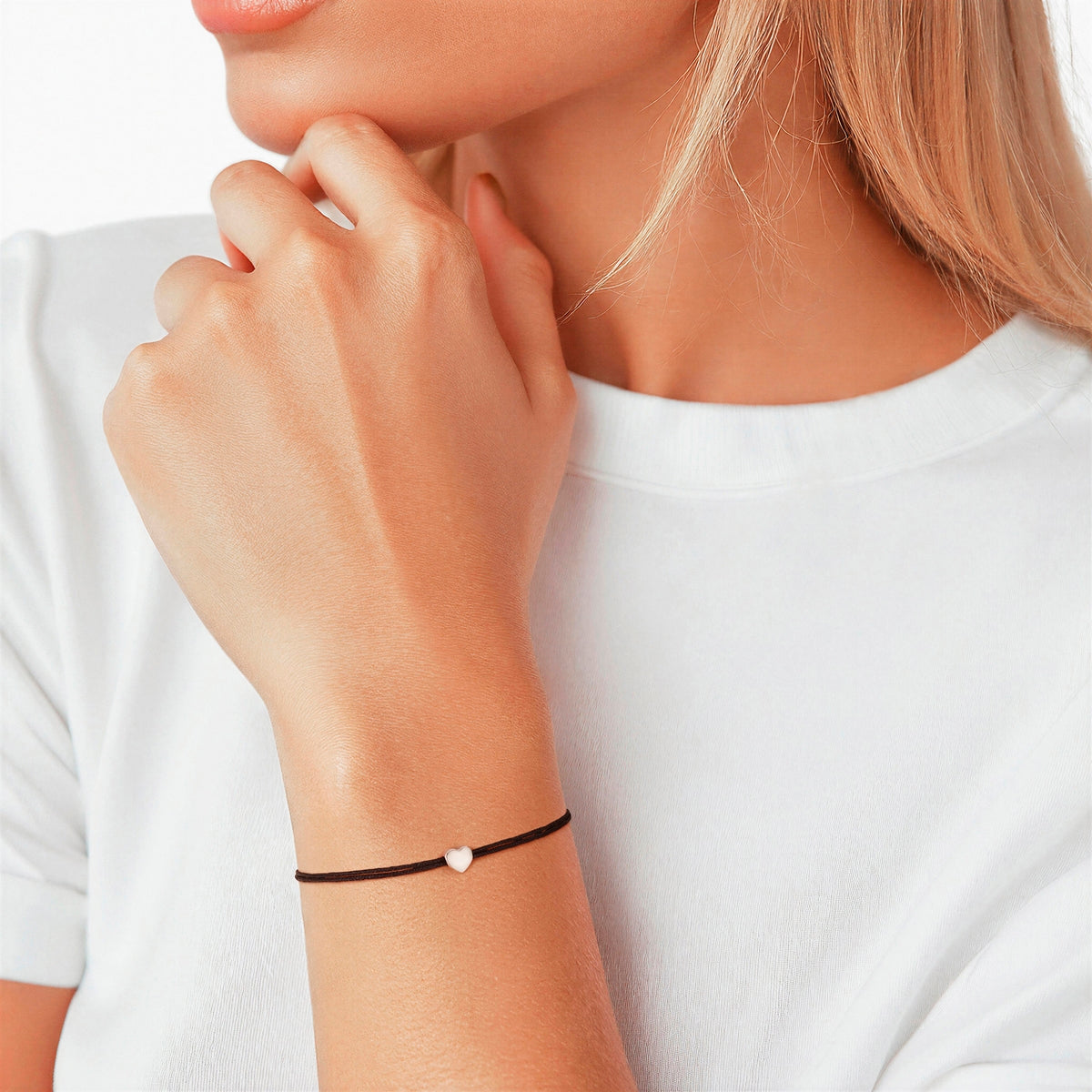 Armband Sterling Silber Textil (schwarz)