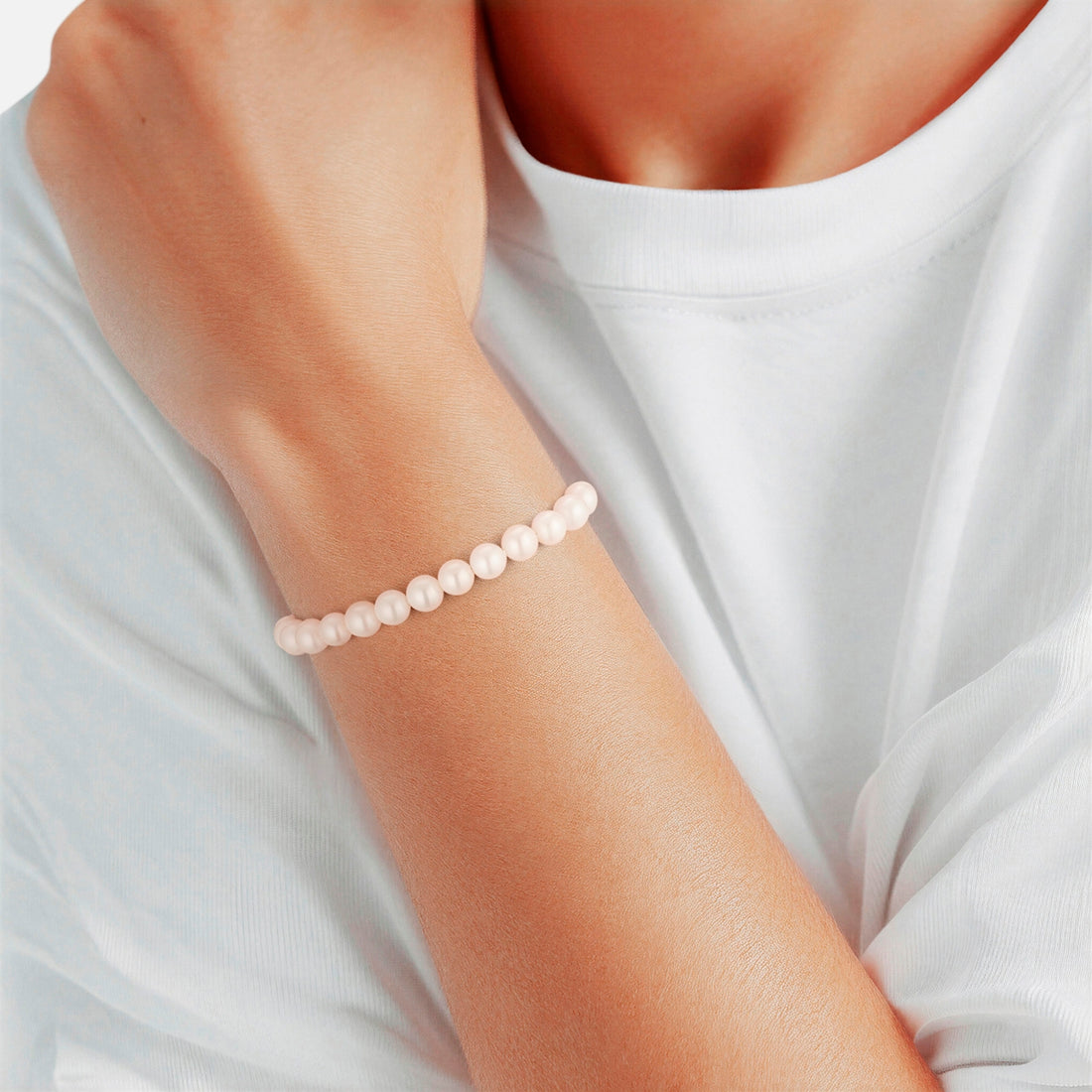 Armband Sterling Silber Muschelkernperle weiß