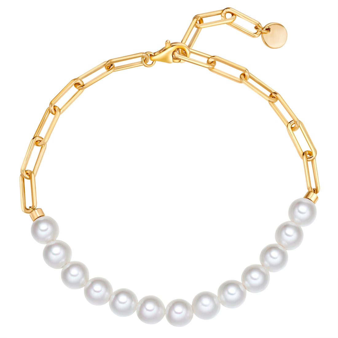 Armband Sterling Silber gelbgold Muschelkernperle weiß