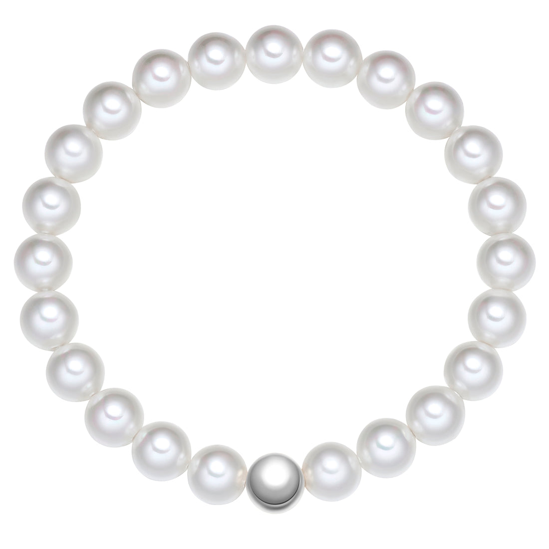 Armband Sterling Silber Muschelkernperle weiß
